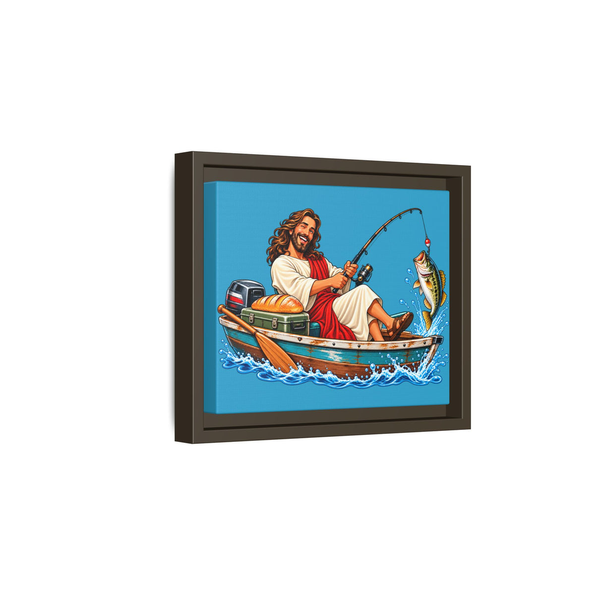 Matte Canvas, Framed (Multi-color) -Jesus Goes Fishing