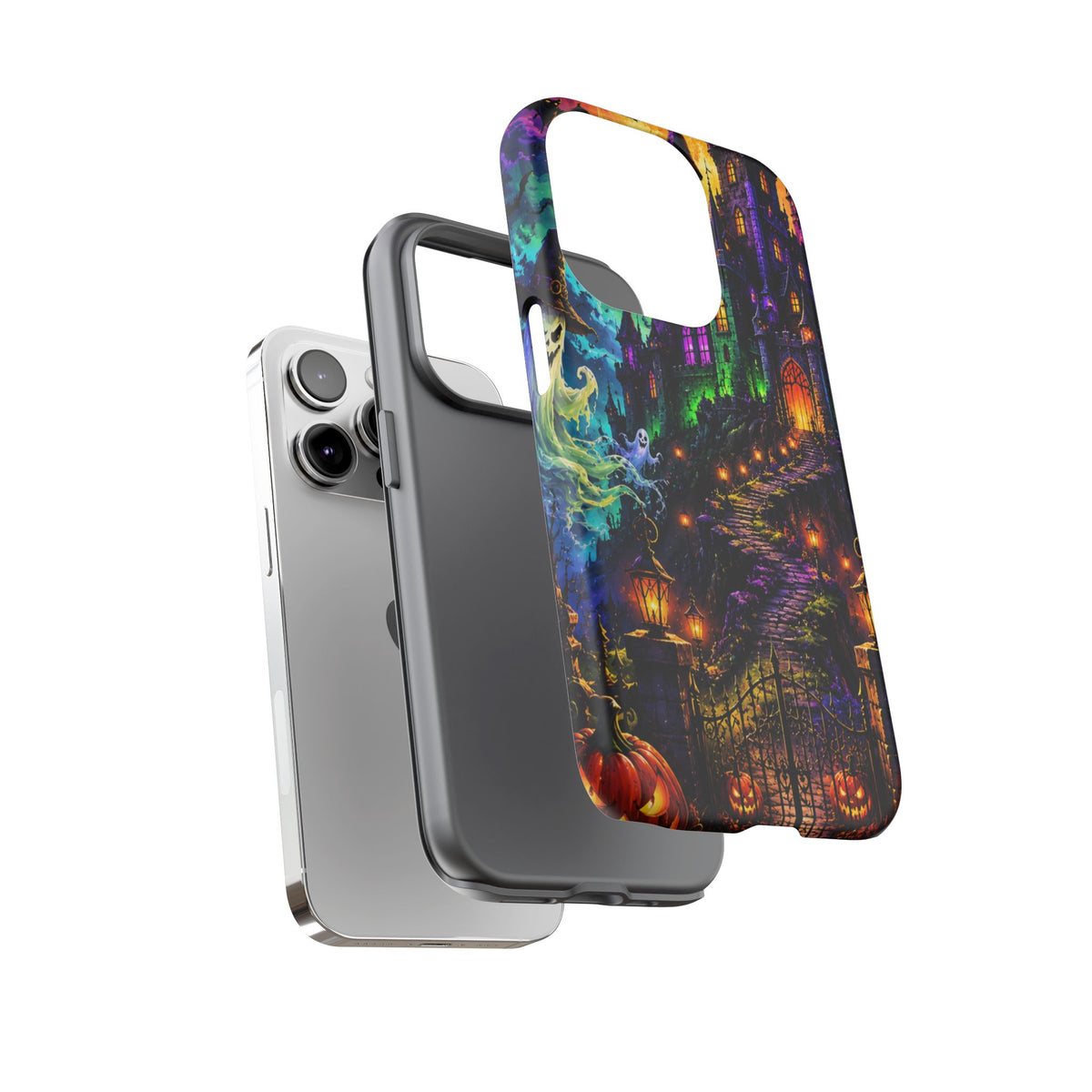 Halloween Haunted Castle Phone Case — Spooky Pumpkin & Ghost Tough Case