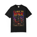 I Like to Rock T-shirt | Skeleton Guitar Graphic