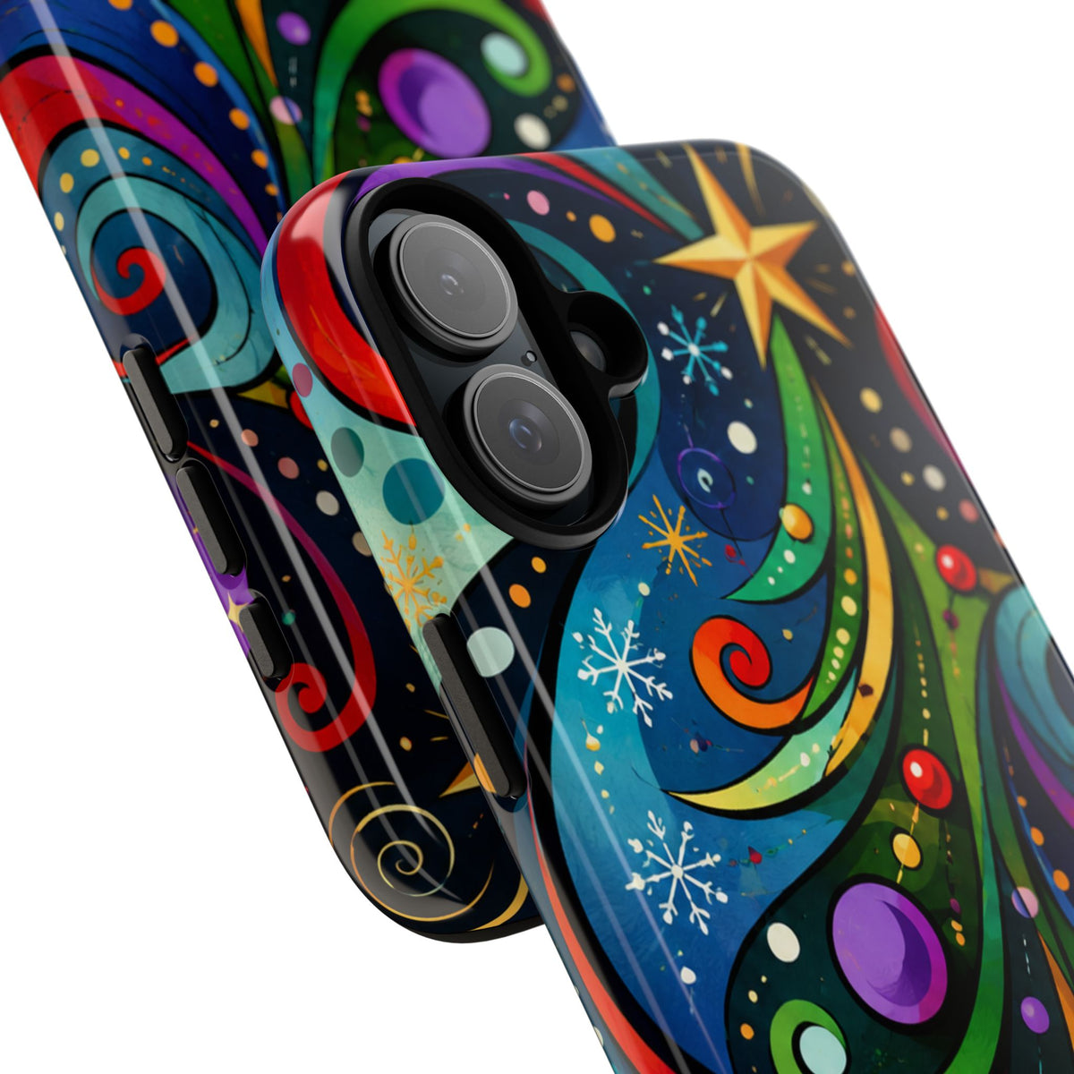 Colorful Swirl Christmas Tree Tough Phone Case