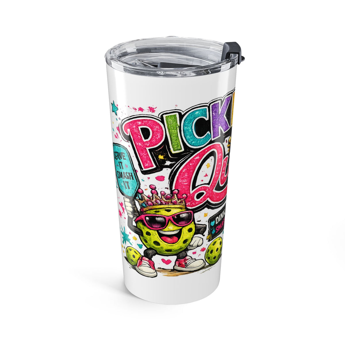 Pickleball Queen Tumbler 20oz | Colorful Sport Graphics