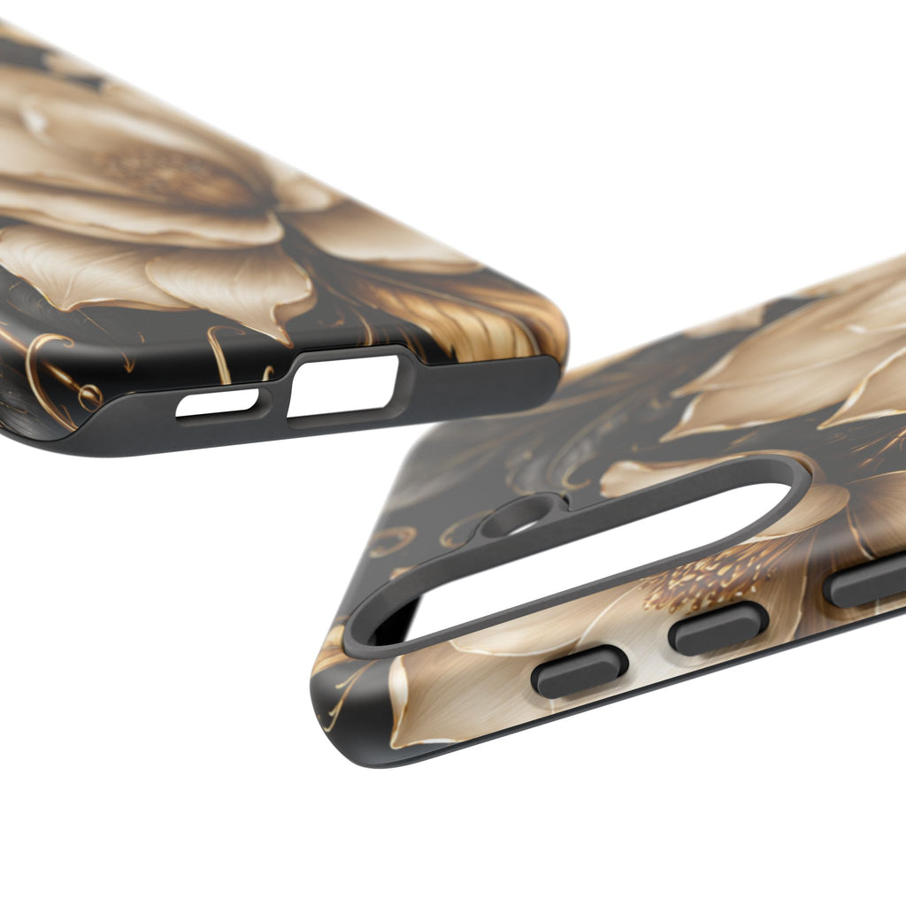 Floral Tough Case — Elegant Gold Magnolia Phone Case