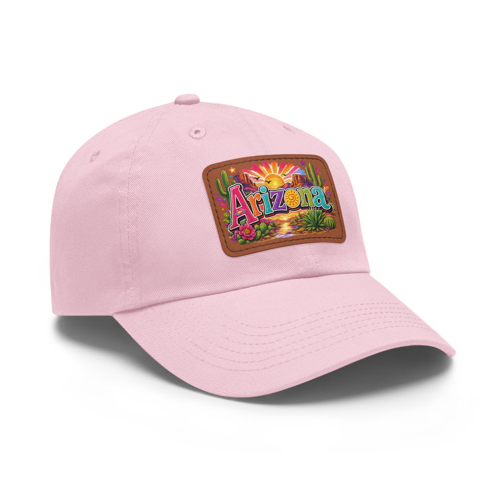 Arizona Sunset Leather Patch Dad Hat | State Patch Hat