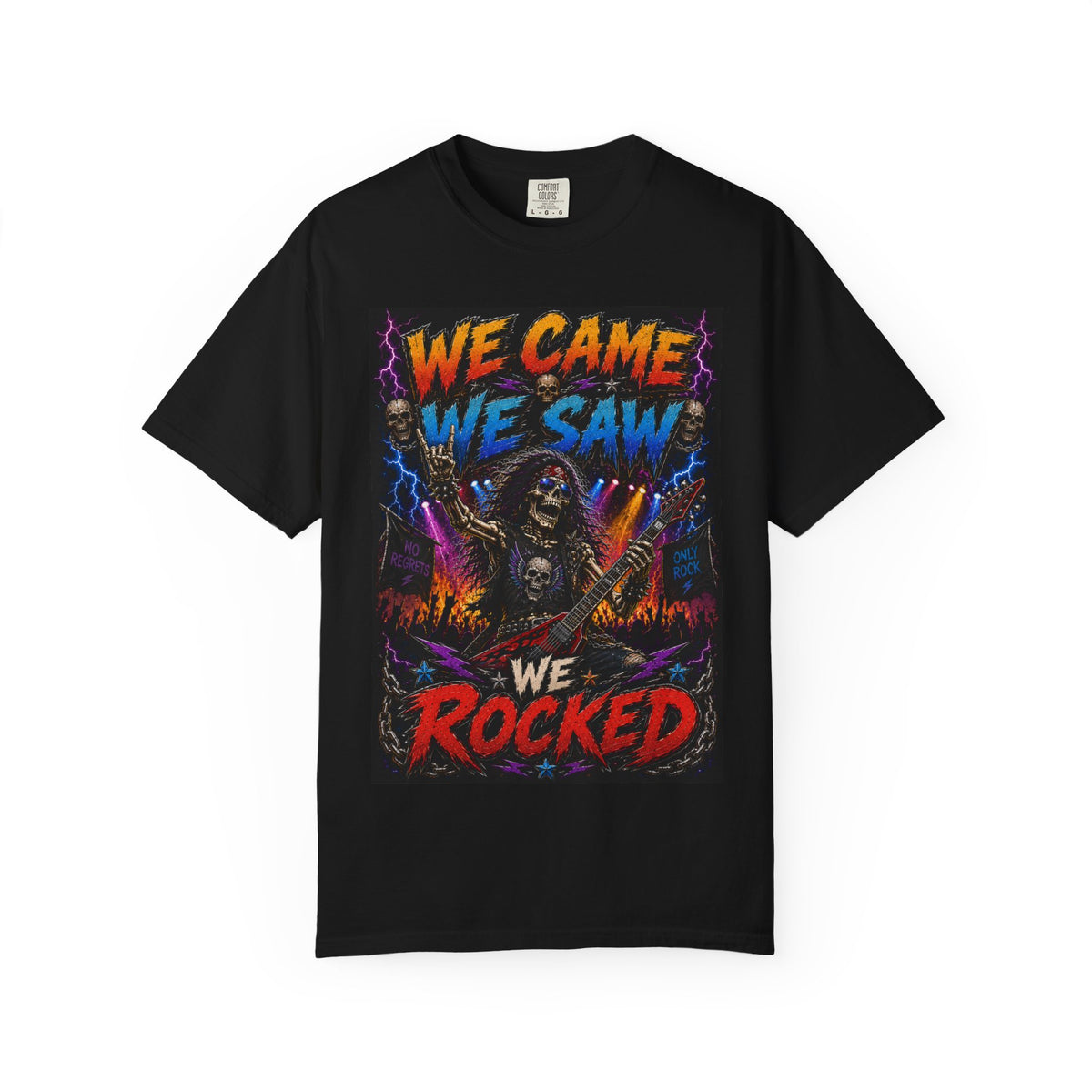 We Came We Saw We Rocked T-shirt | Grim Reaper Rock Music Tee