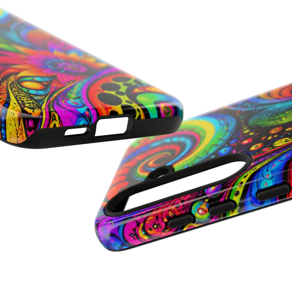 Psychedelic Floral Phone Case — Vibrant Swirl Tough Protective Cover