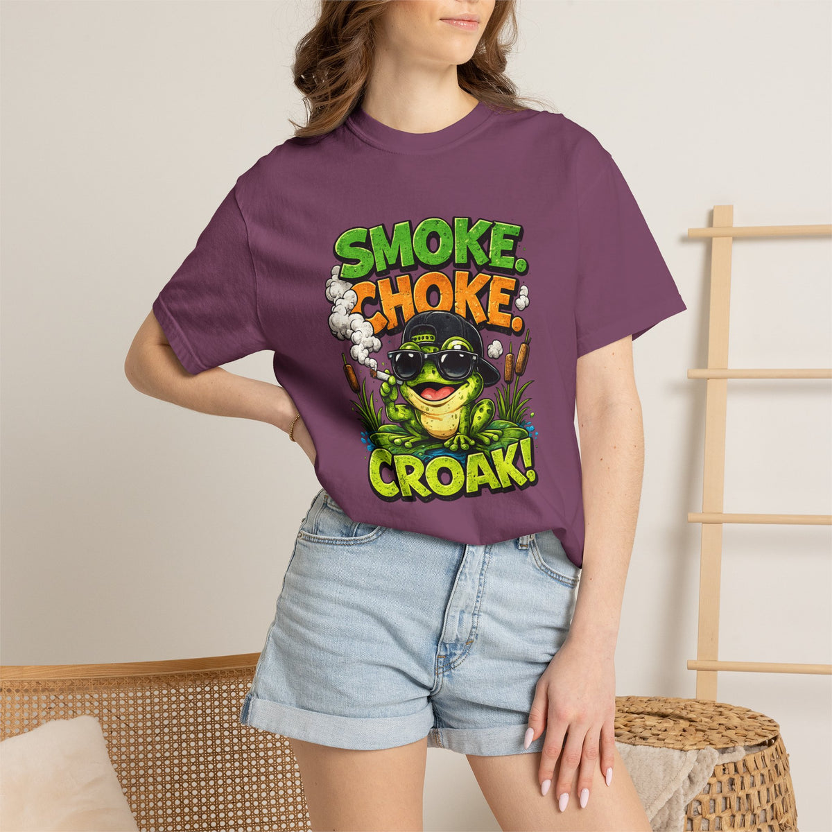 Smoke Choke Croak Frog T-shirt | Graphic Frog Tee