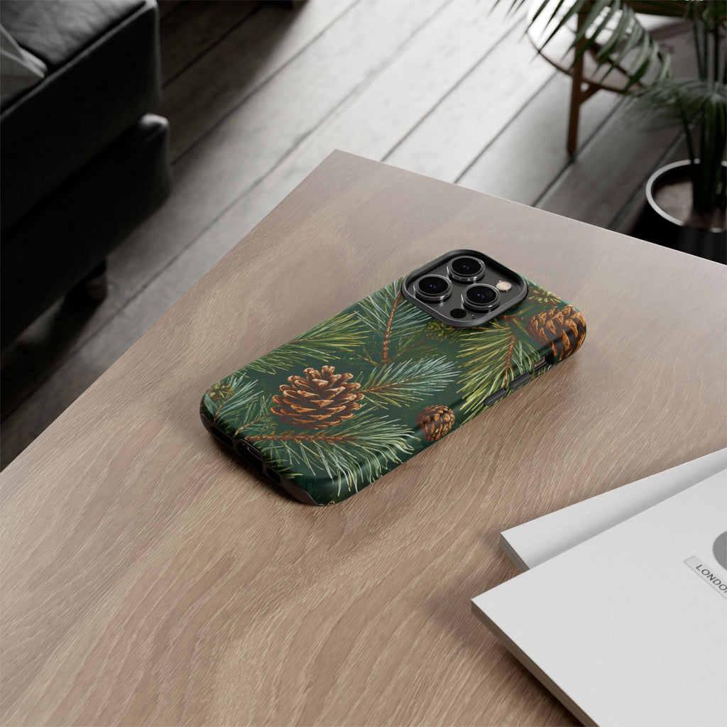 Pinecone Pines Phone Case — Festive Evergreen iPhone Cover