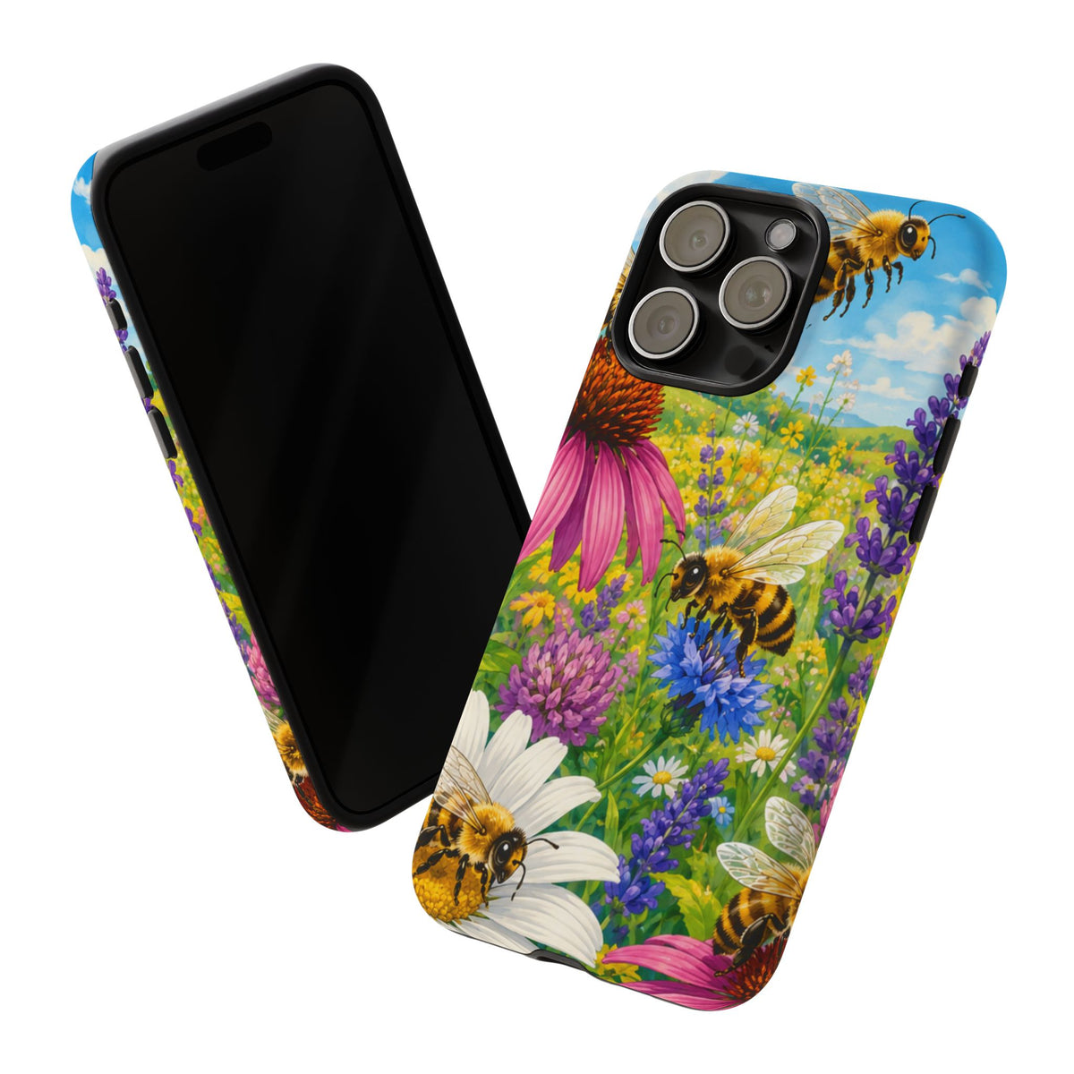Bee Meadow Phone Case — Floral Honeybee Protective Cover