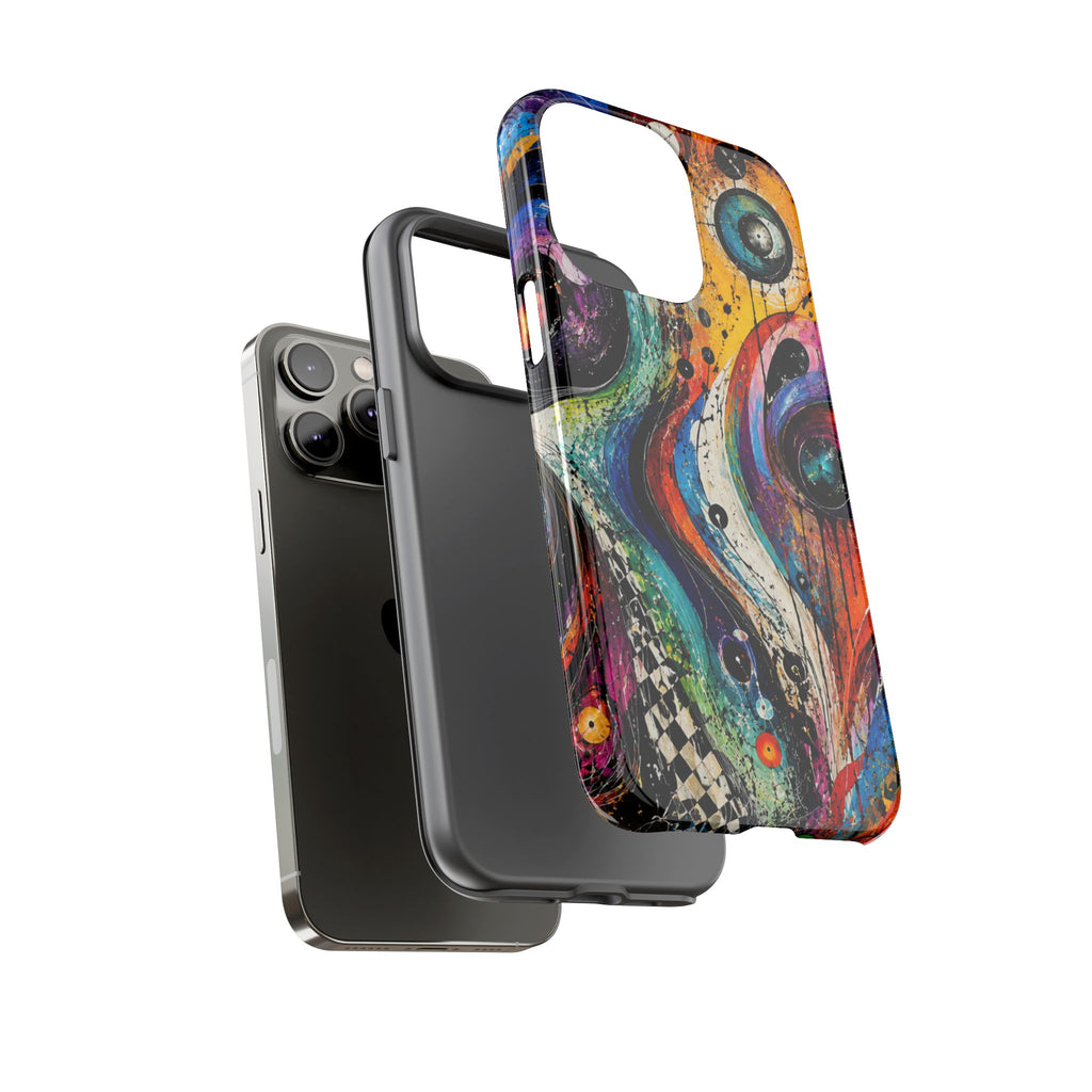 Abstract Cosmic Swirl Phone Case — Colorful Artistic iPhone Tough Case