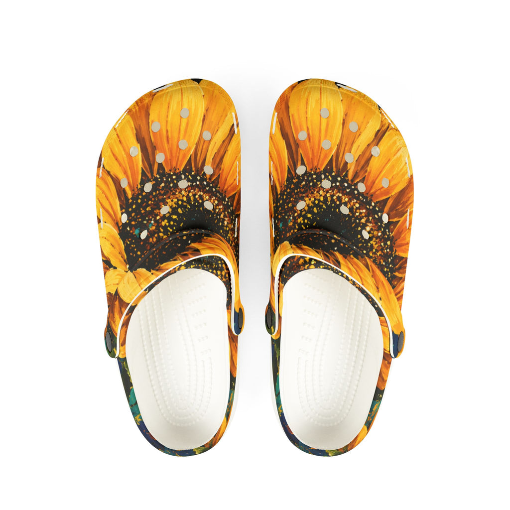Sunflower EVA Foam Clogs — Floral Garden Slip-On Shoes