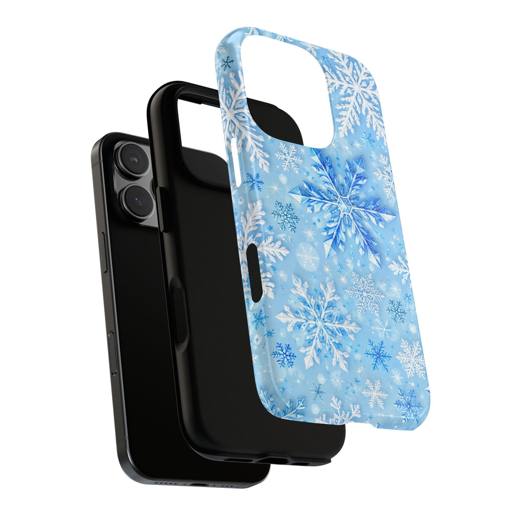 Winter Snowflake Tough Phone Case — Blue Holiday Protective Cover
