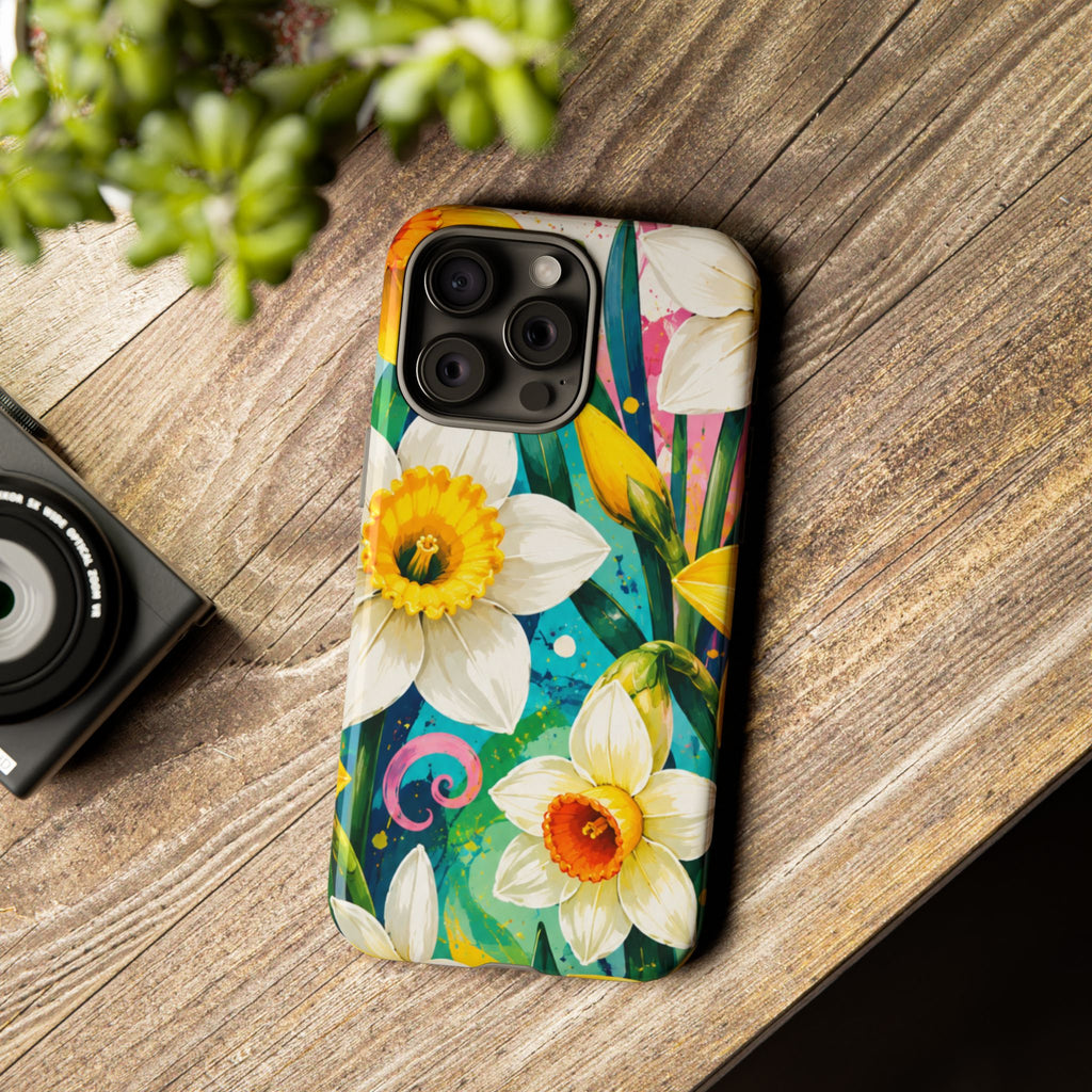 Daffodil Floral Phone Case — Bright Spring Garden Protective Cover