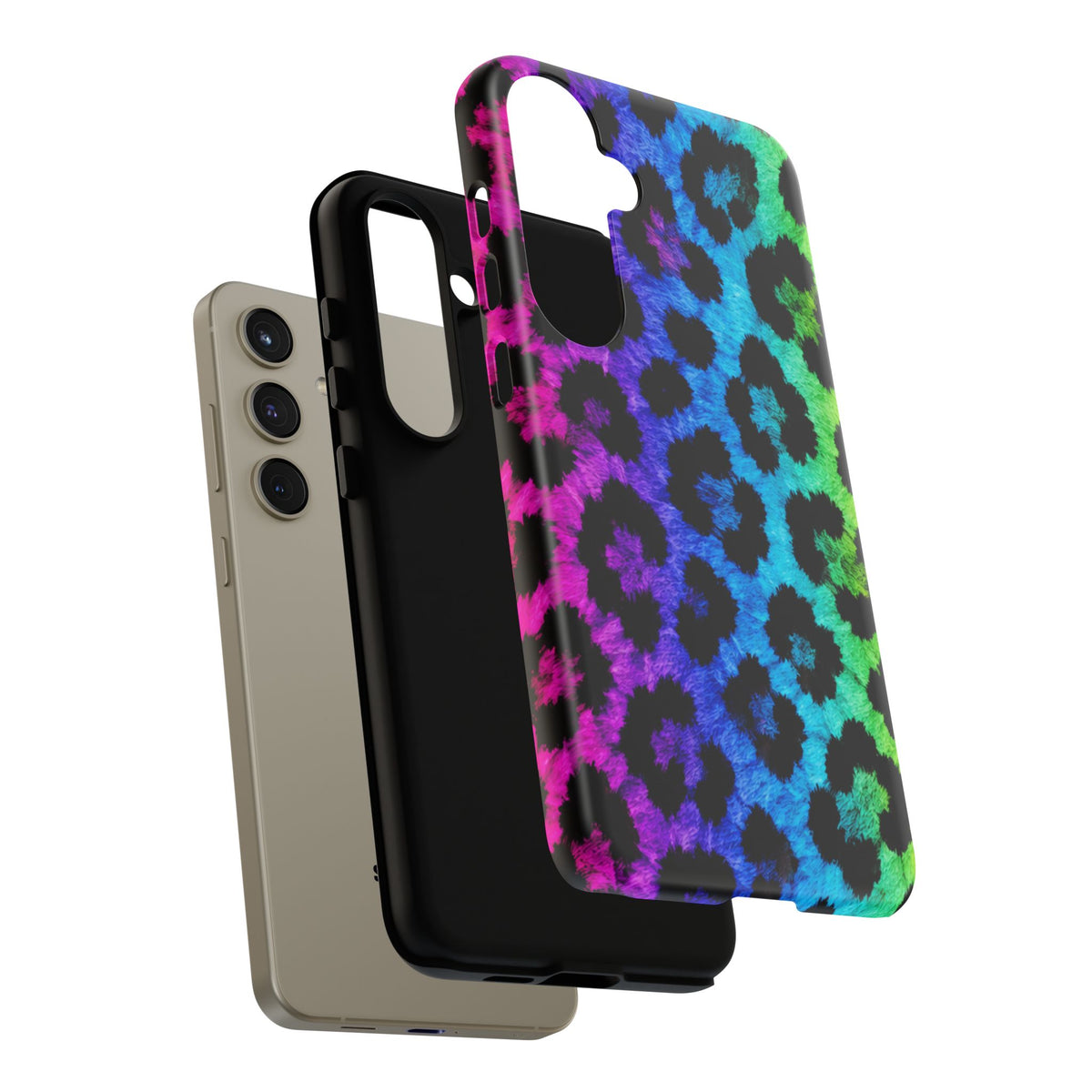 Neon Rainbow Leopard Tough Case – Colorful Animal Print Phone Cover