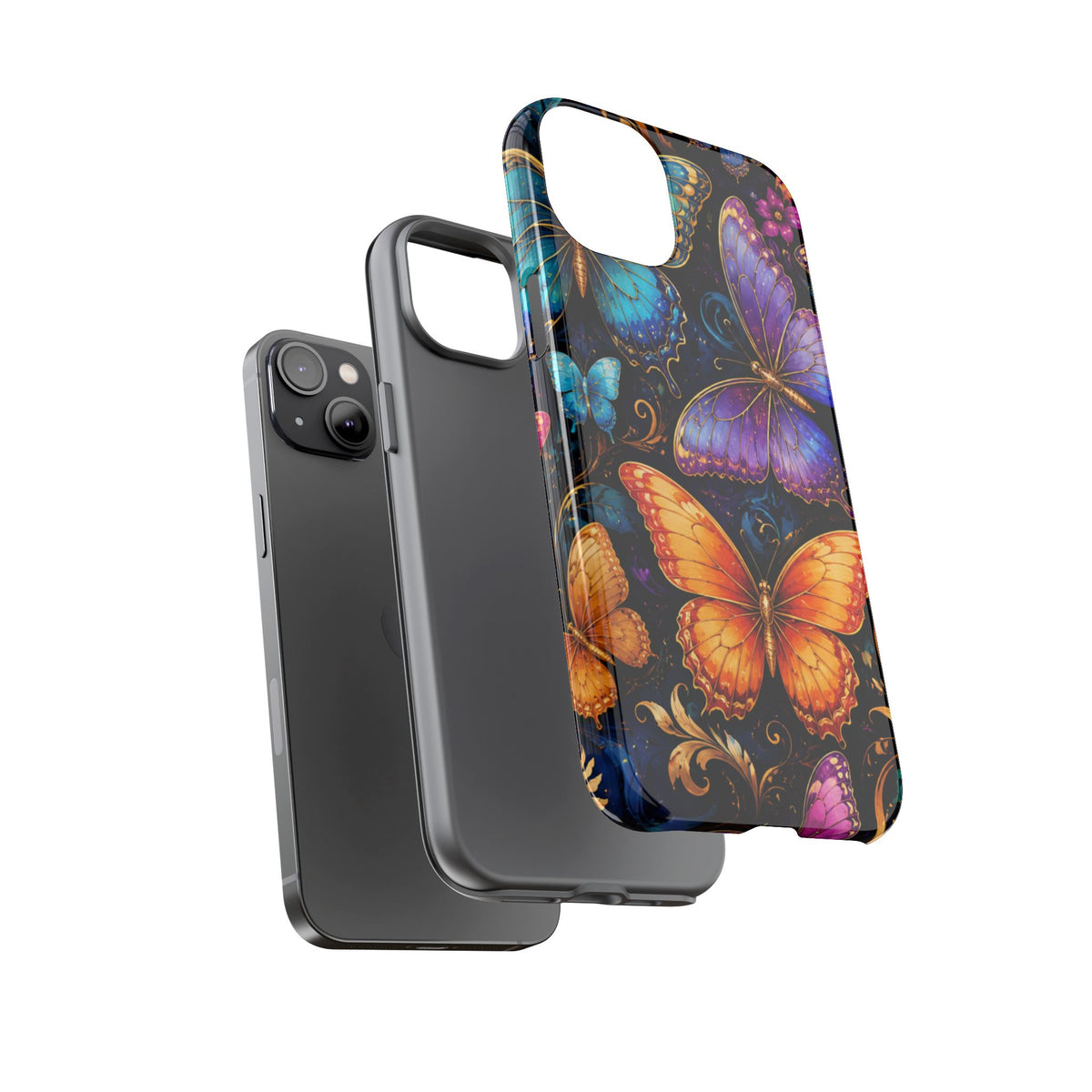 Butterfly Tough Phone Case — Colorful Floral Butterflies Protective Cover