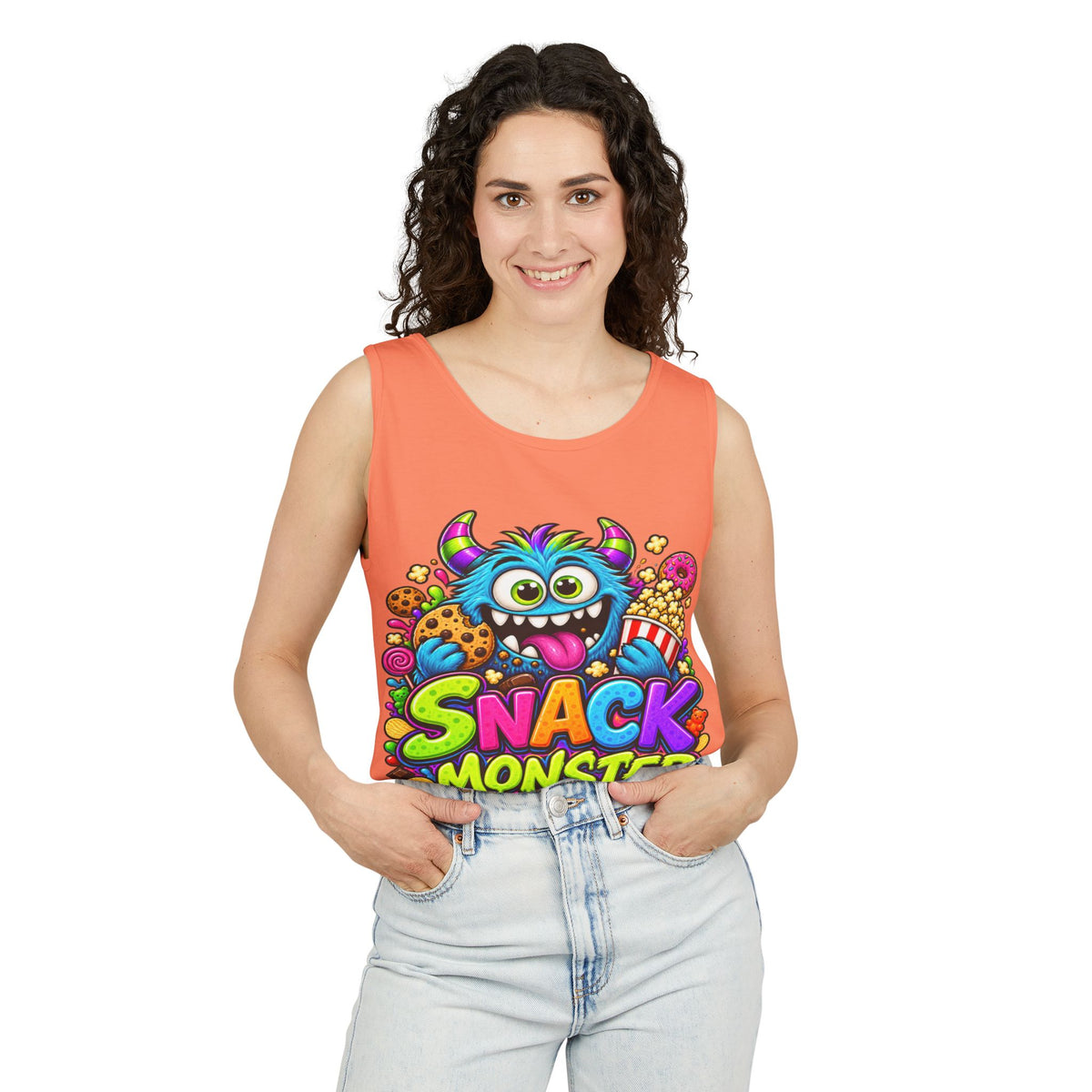 Snack Monster Tank Top | Cute Colorful Monster Snacks Graphic