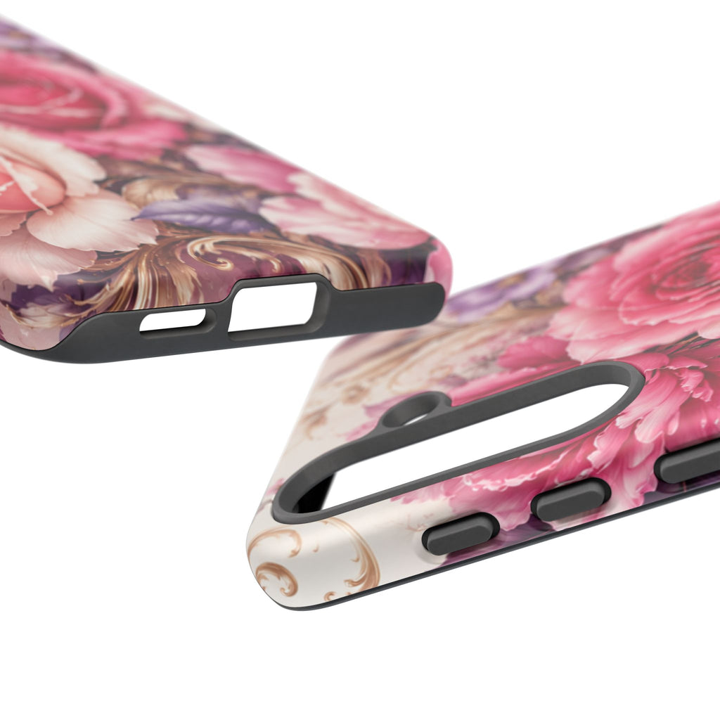 Pink Vintage Roses phone case | floral iPhone cover