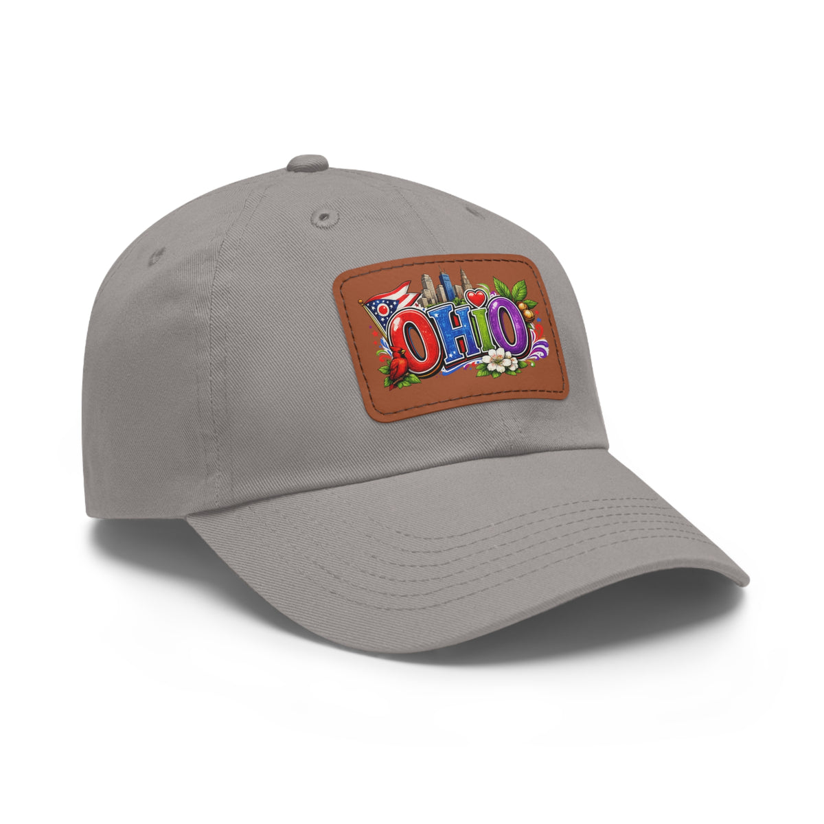 Ohio Patch Dad Hat | Leather Rectangle State Patch