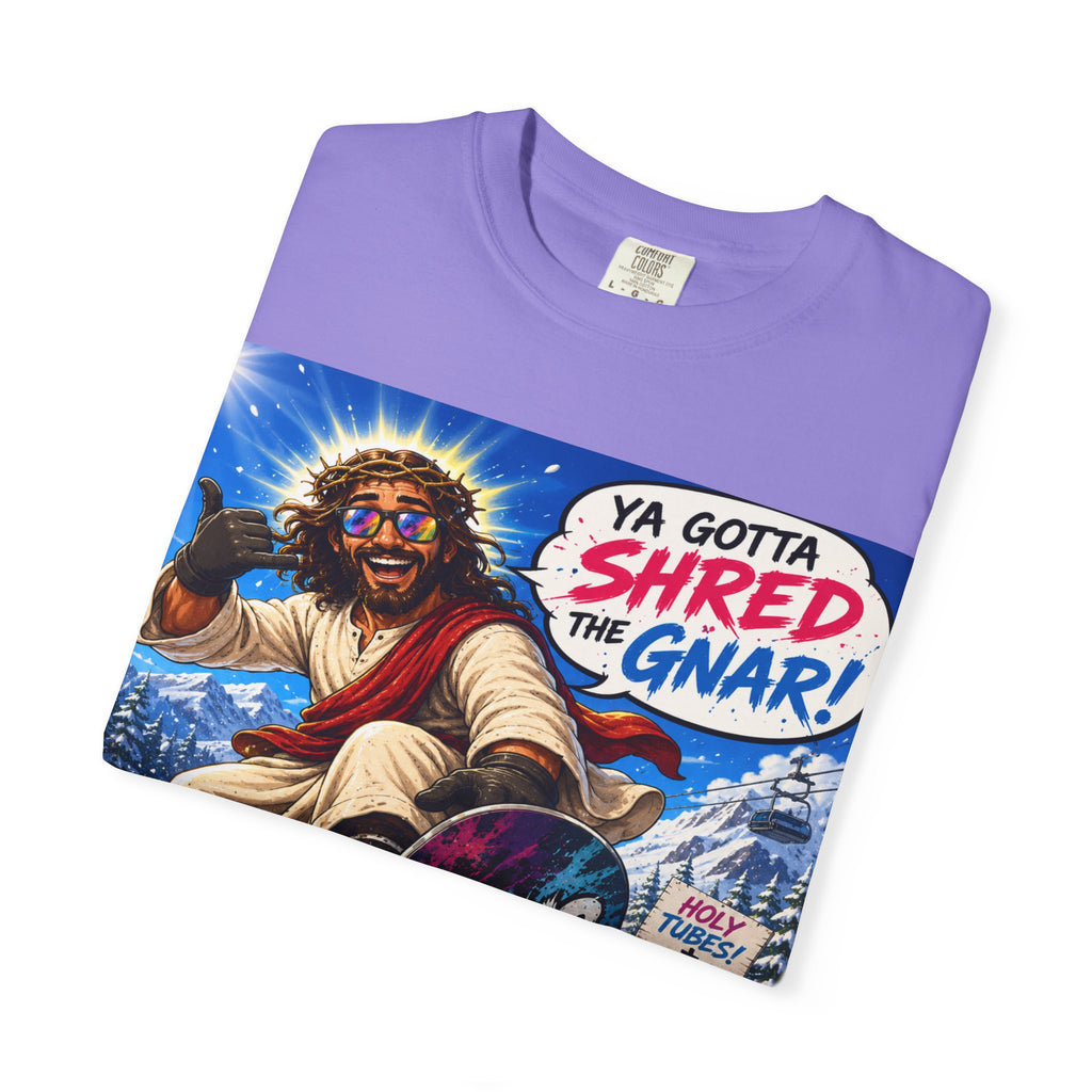 Jesus Skateboarding Shred the Gnar T-shirt | Christian Skateboard Design