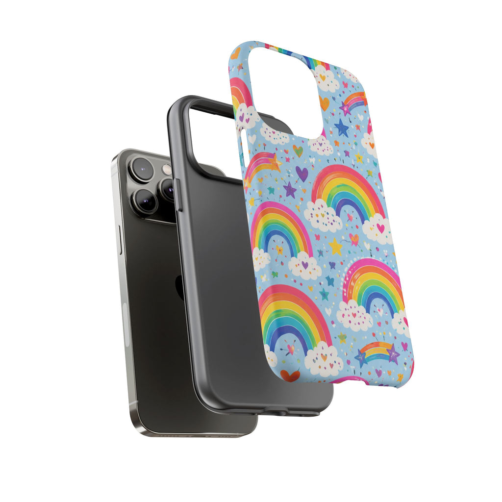 Rainbow Clouds Phone Case — Cute Pastel Rainbow Pattern Tough Case