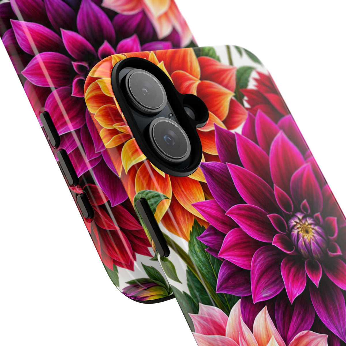 Floral Dahlia Tough Phone Case — Vibrant Protective Floral Phone Cover