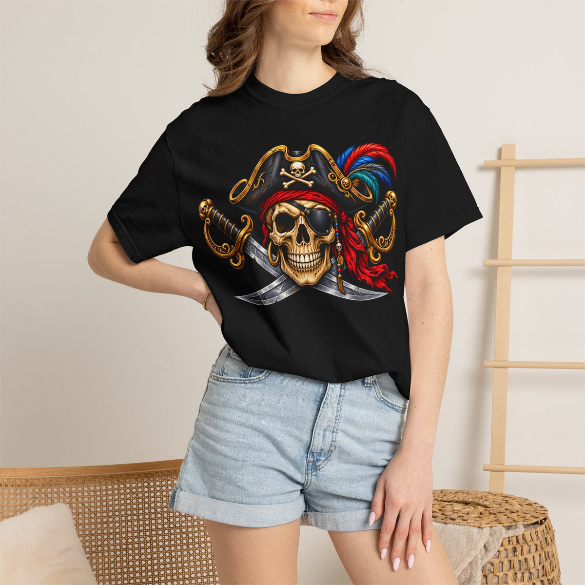 Pirate Skull T-Shirt — Colorful Buccaneer Crew Tee