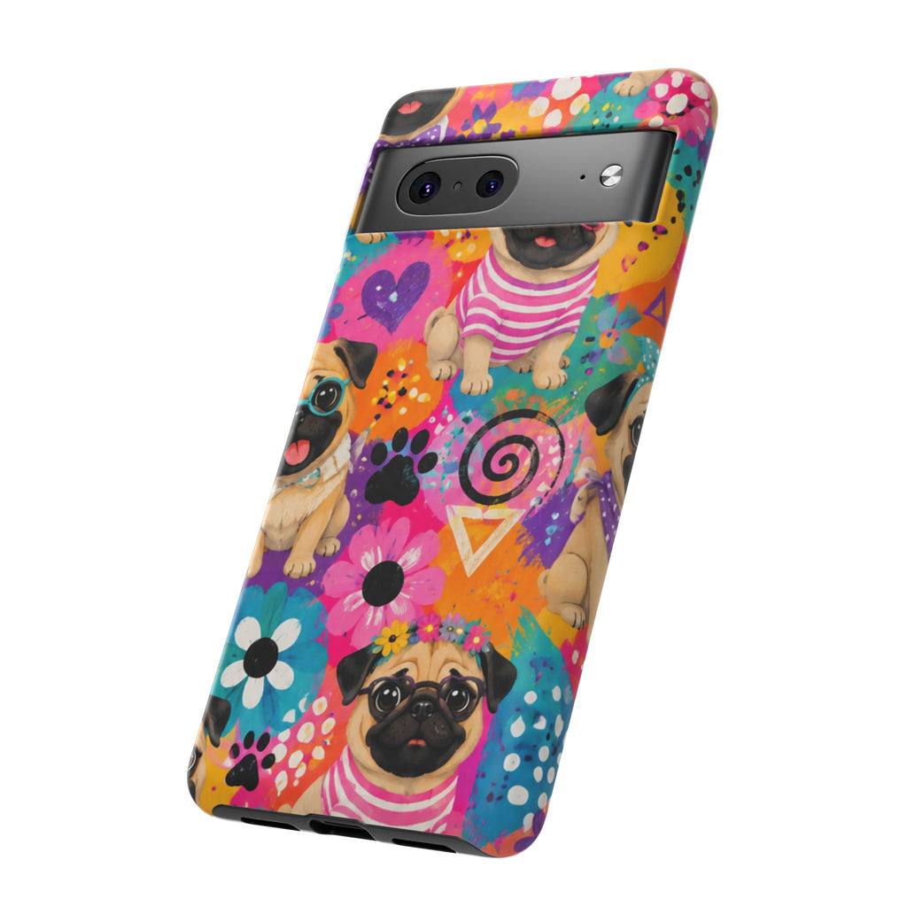 Pug Pop Art Phone Case — Colorful Pug Pattern Tough Case
