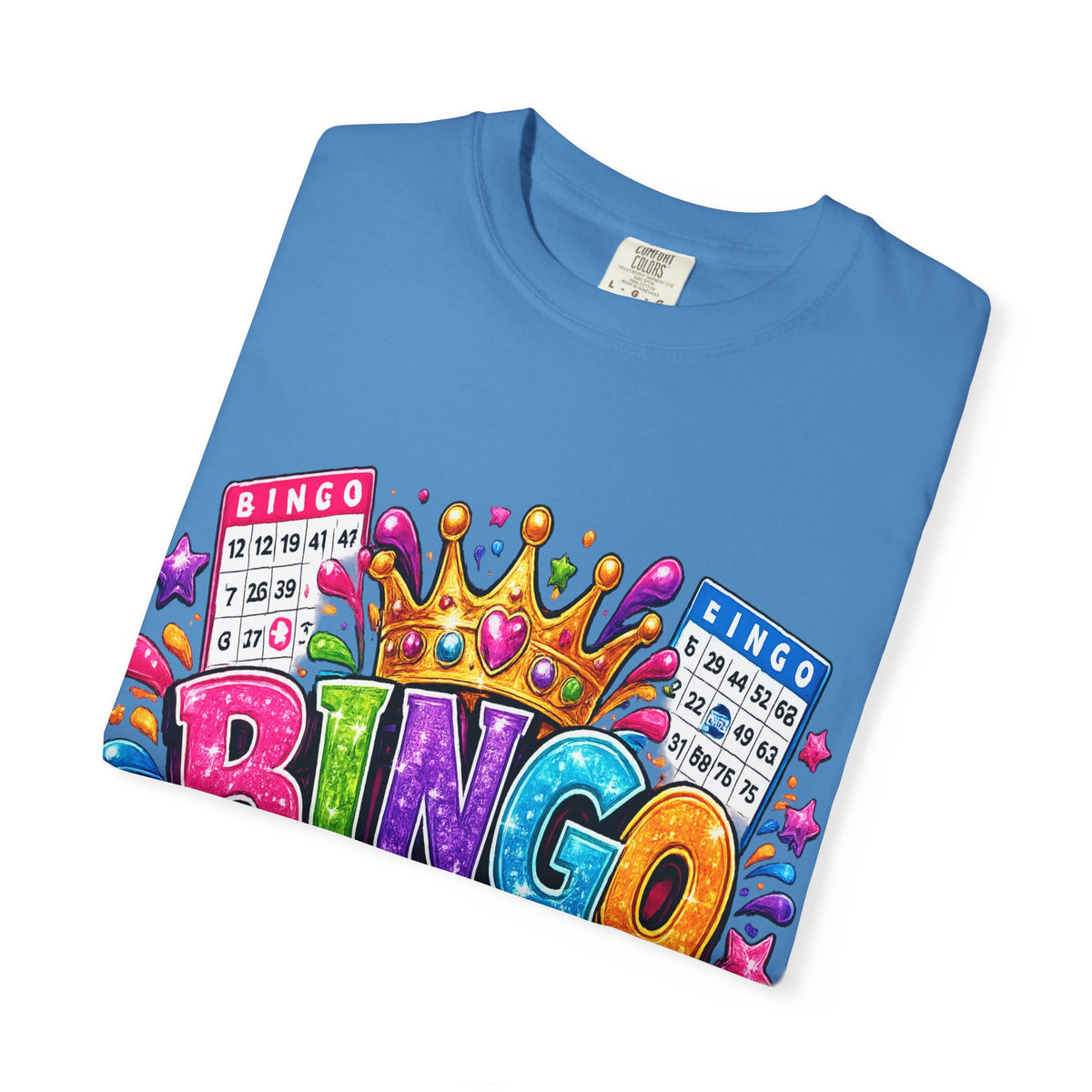 Bingo Queen T-shirt | Colorful Crown Bingo Balls Design