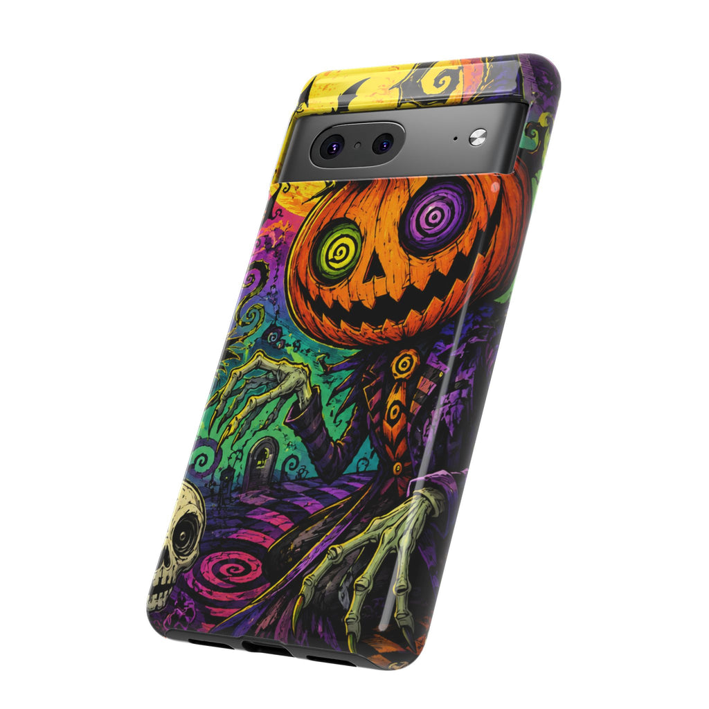 Halloween Pumpkin Skull Phone Case — Psychedelic Jack-o'-Lantern Tough Case
