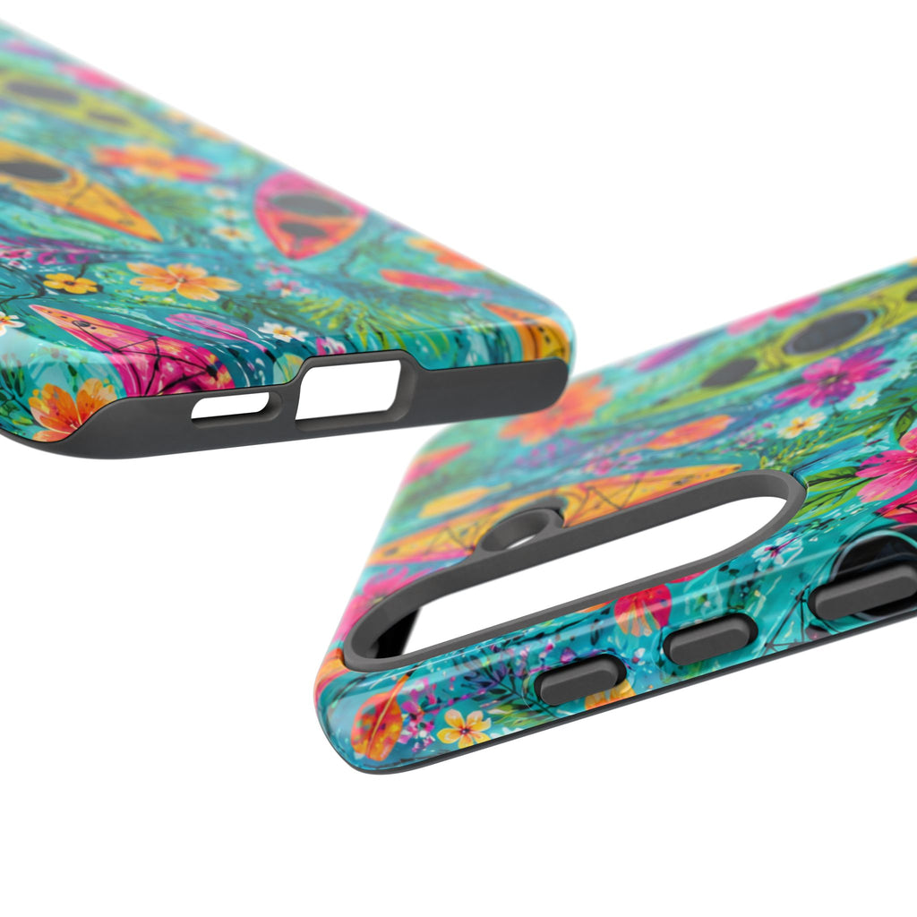 Tropical Kayak Phone Case – Colorful Floral Waterproof Pattern