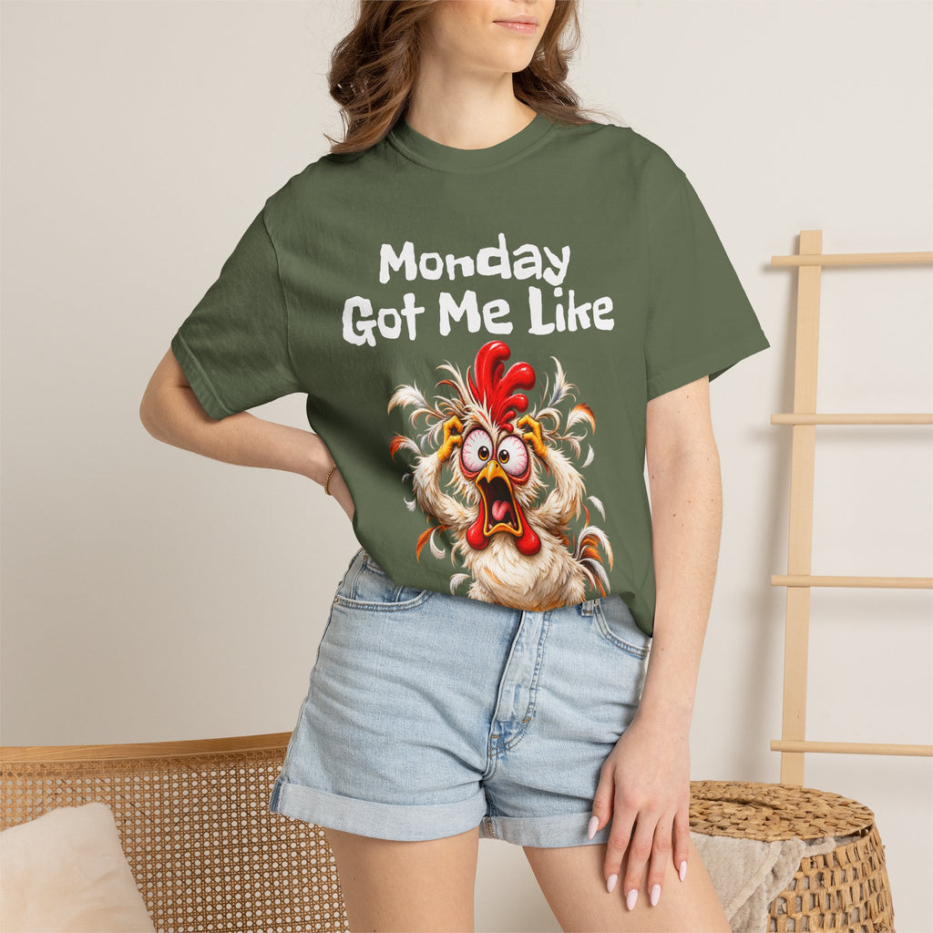 Copy of Monday Got Me Like T-Shirt — Funny Cartoon Chicken Graphic Tee