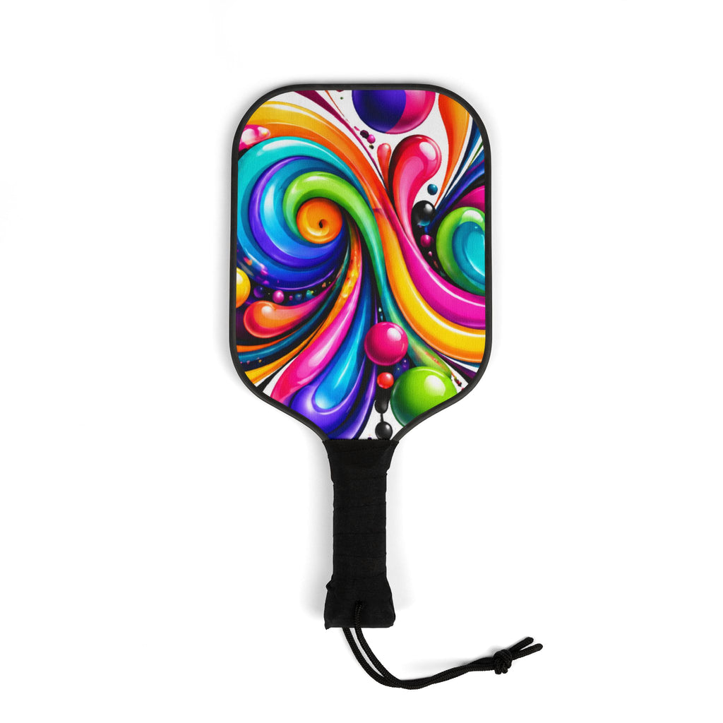 Colorful Swirl Pickleball Paddle Set – Bright Abstract Design Kit (2 Paddles + Balls)