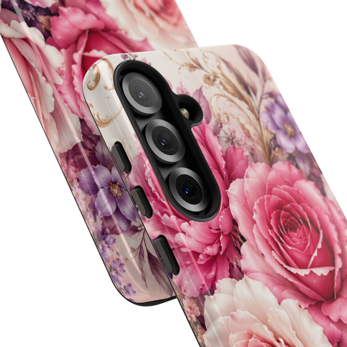 Pink Vintage Roses phone case | floral iPhone cover