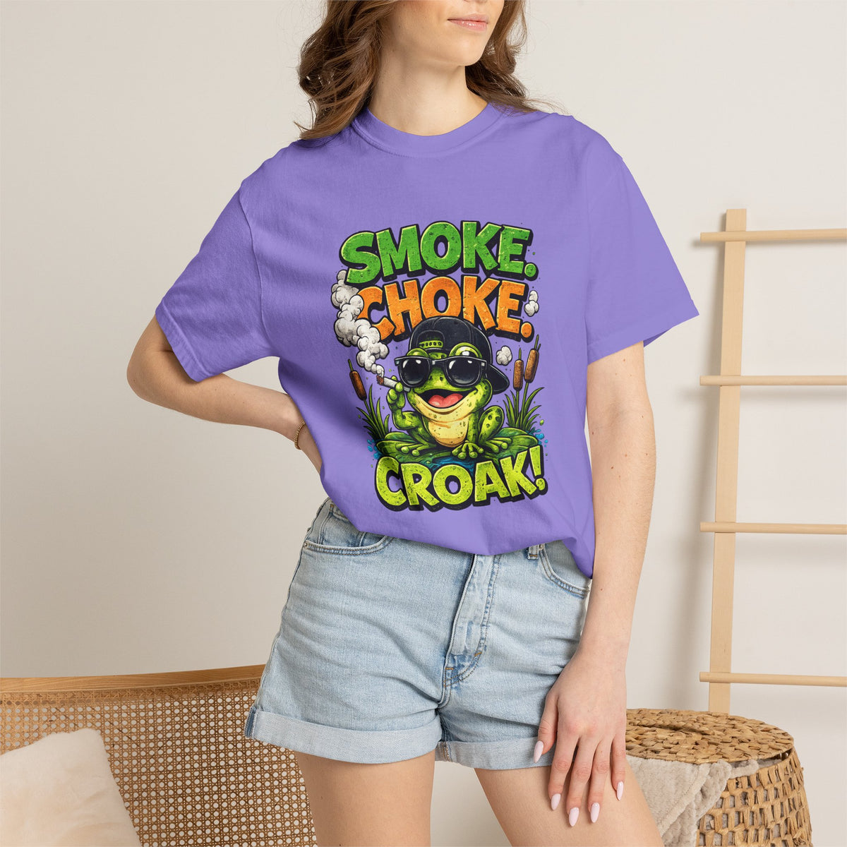 Smoke Choke Croak Frog T-shirt | Graphic Frog Tee