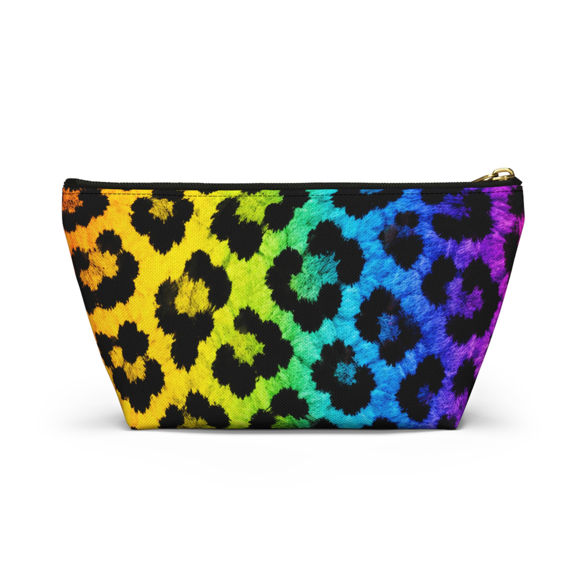 Rainbow Leopard Accessory Pouch — T‑Bottom Makeup Bag