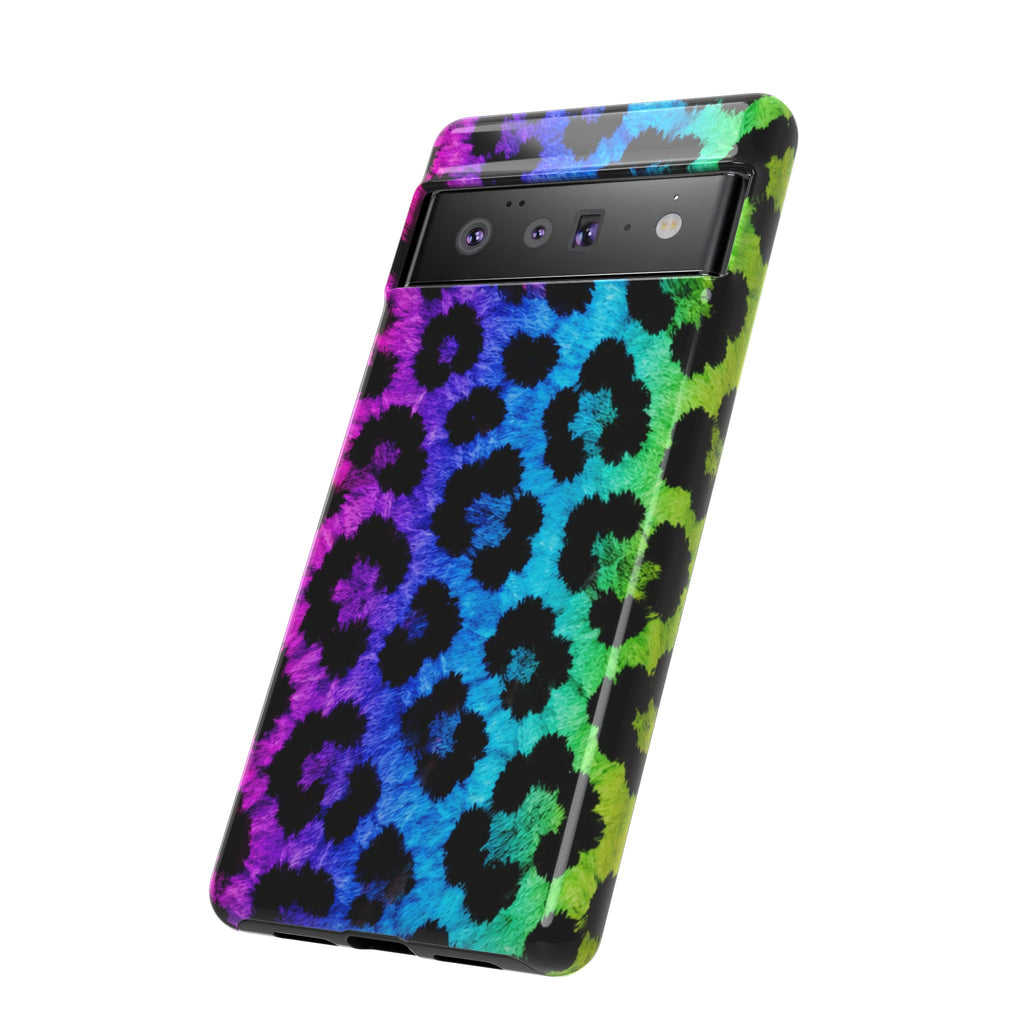 Neon Rainbow Leopard Tough Case – Colorful Animal Print Phone Cover