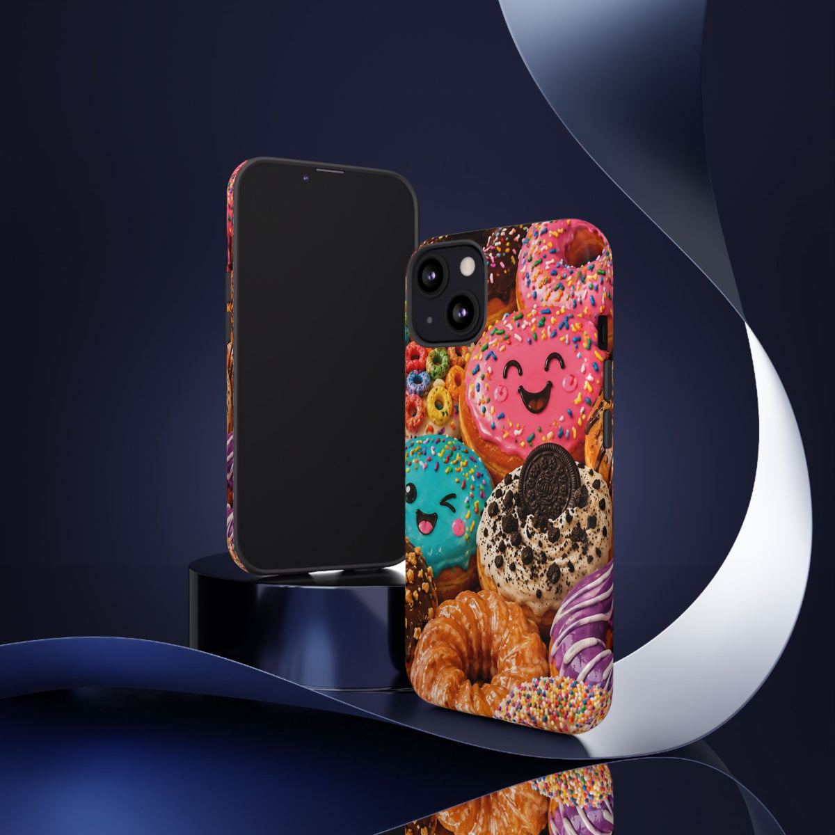 Donut Smile Tough Phone Case — Cute Colorful Desserts Protective Cover