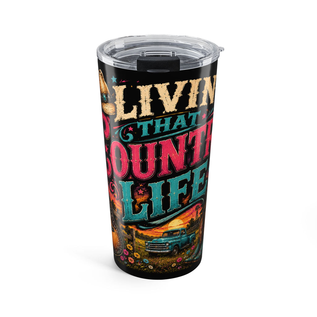 Living That Country Life Tumbler 20oz | Rustic Truck Farm Scene