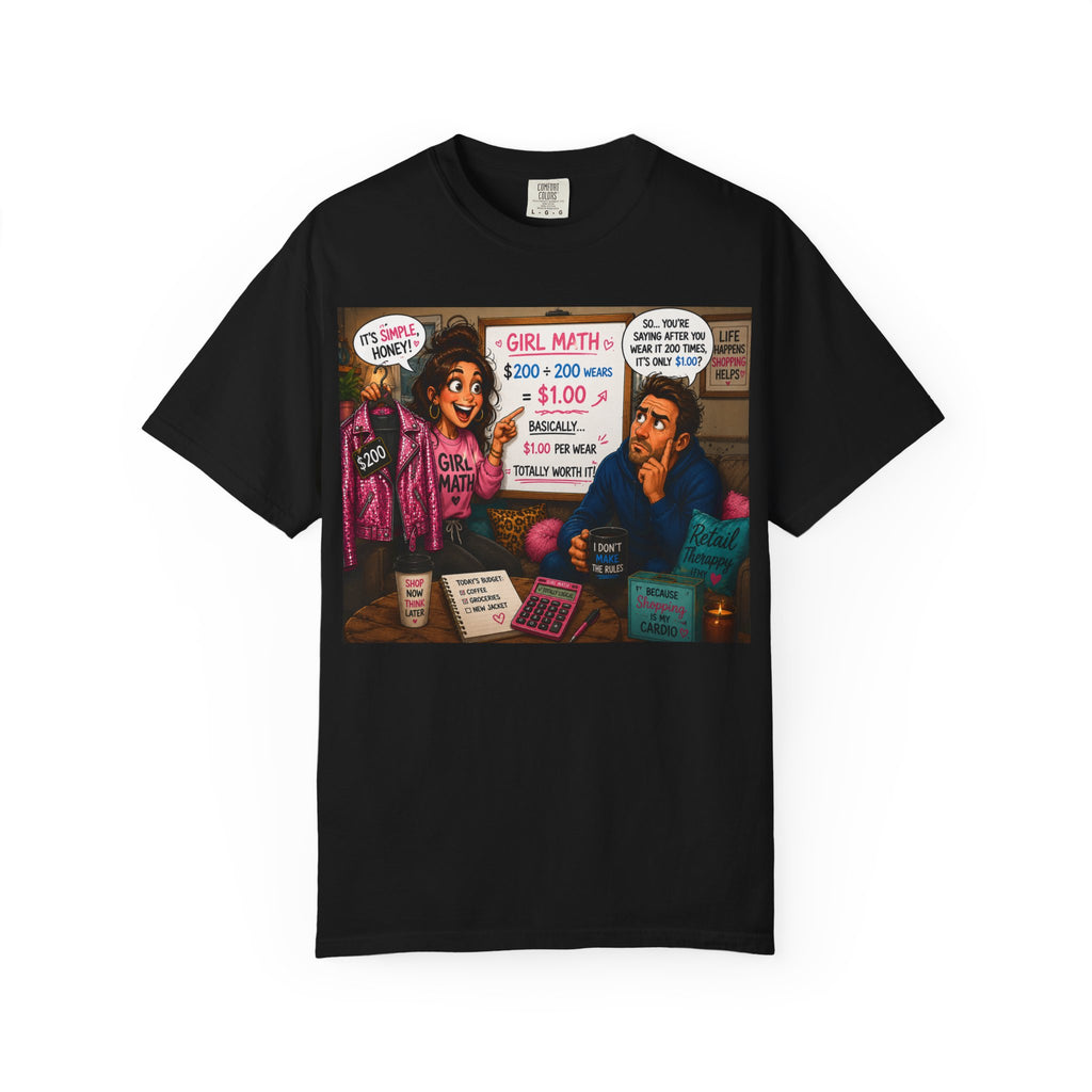 T-Shirt — Funny Girl Math Vintage Market Booth Graphic Tee