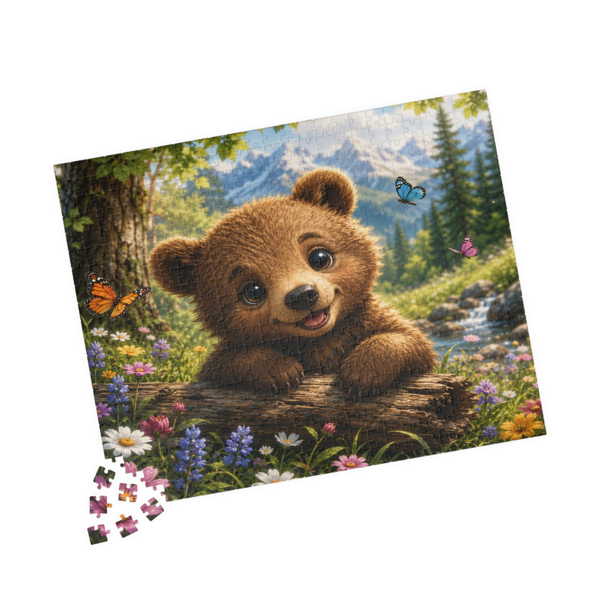 Cute Bear Puzzle – Scenic Forest Baby Bear Jigsaw (110–1014 Pieces)