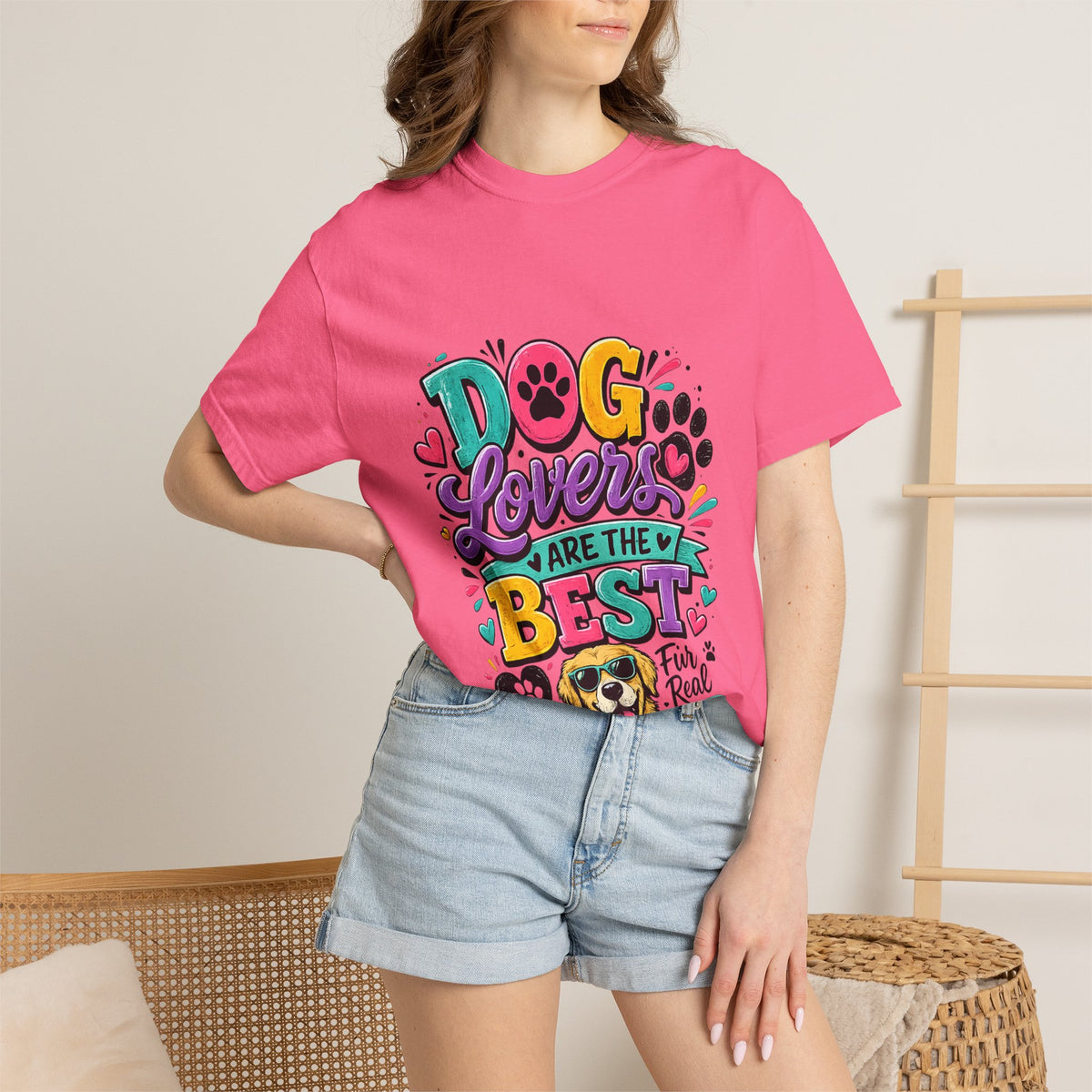 Dog Lovers Are The Best T-shirt | Colorful Paw Print Design