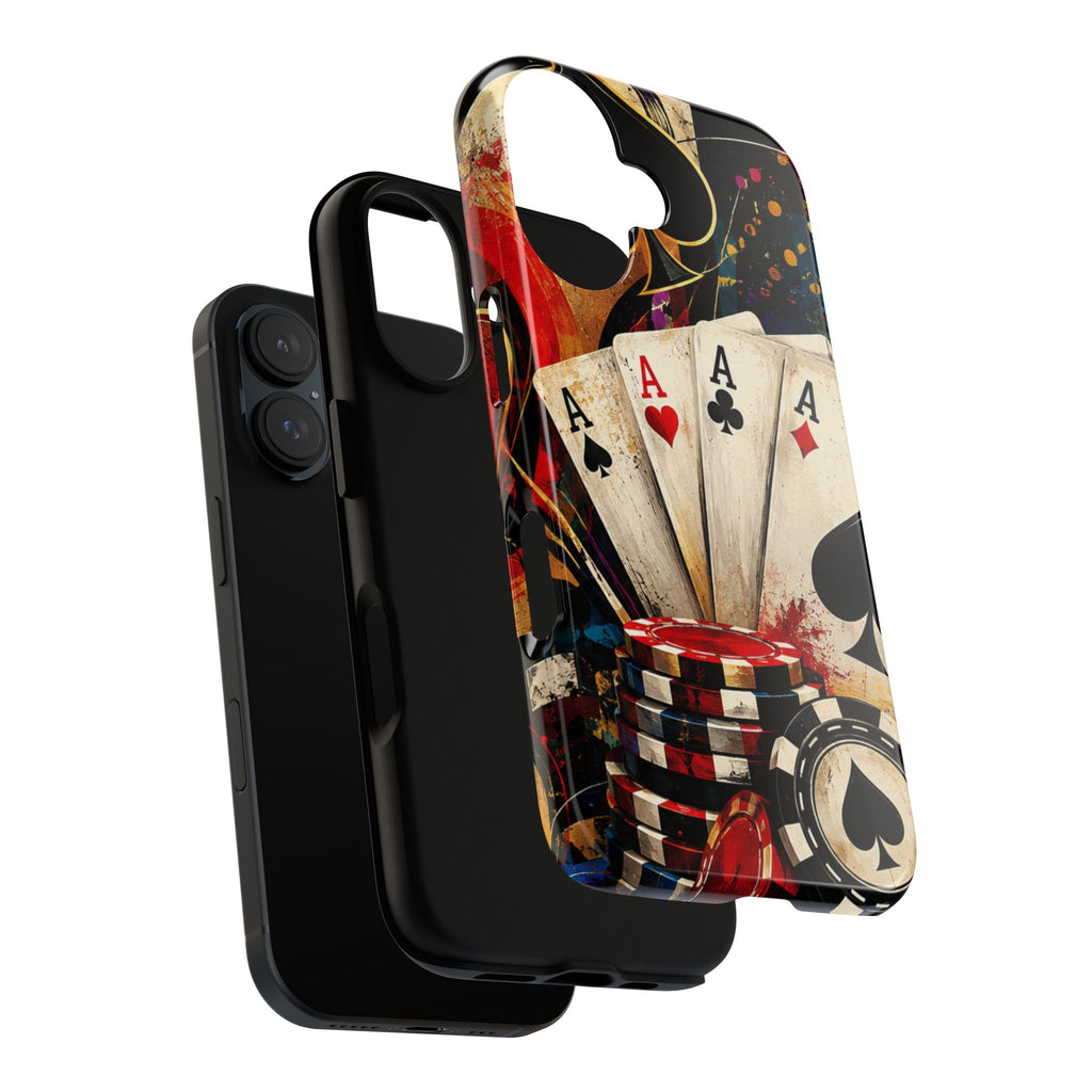 Casino Poker Ace Phone Case — Vintage Playing Cards & Chips Protective Cover