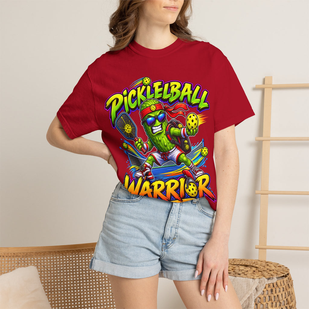 Pickleball Warrior T-Shirt | Cartoon Pickle Player Graphic