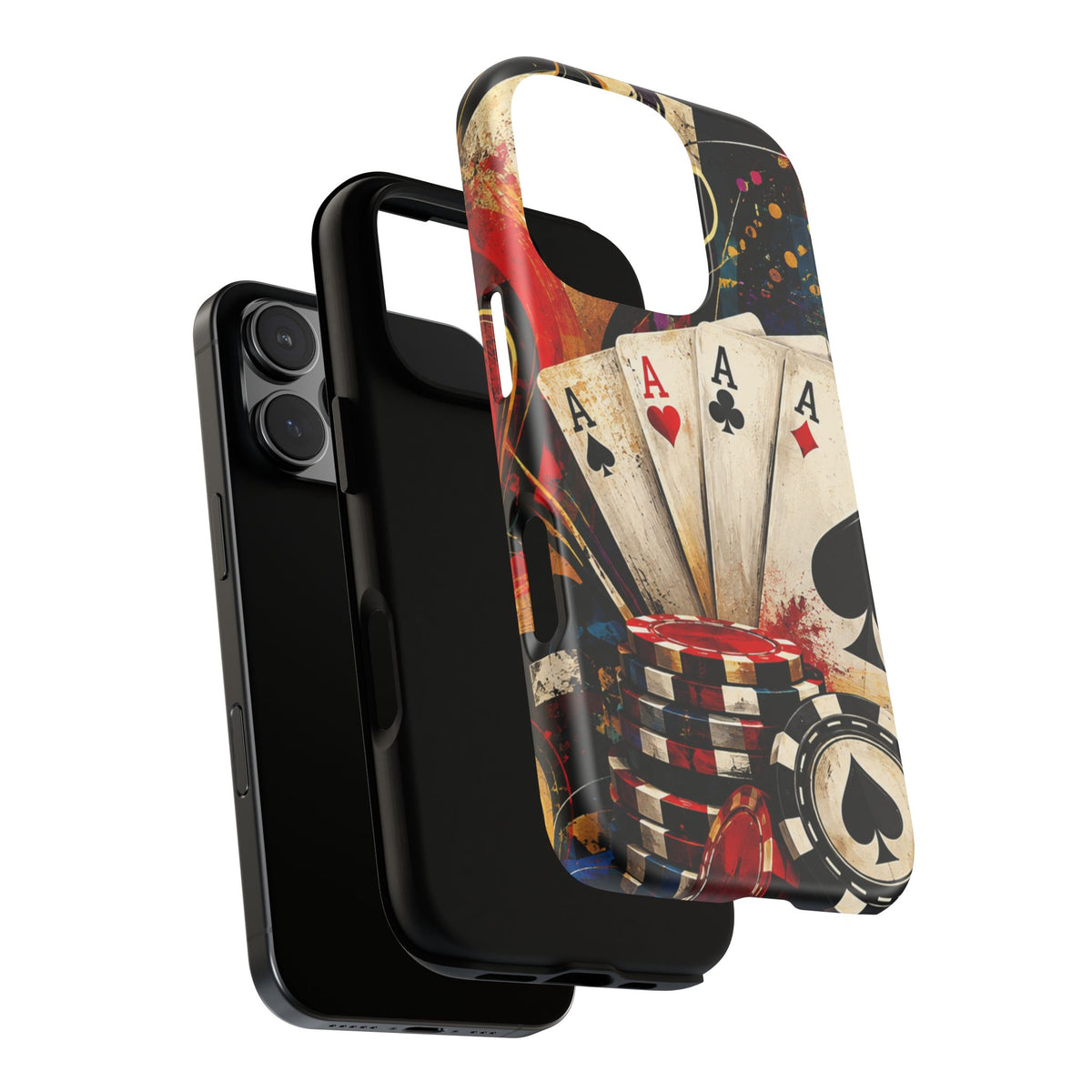 Casino Poker Ace Phone Case — Vintage Playing Cards & Chips Protective Cover