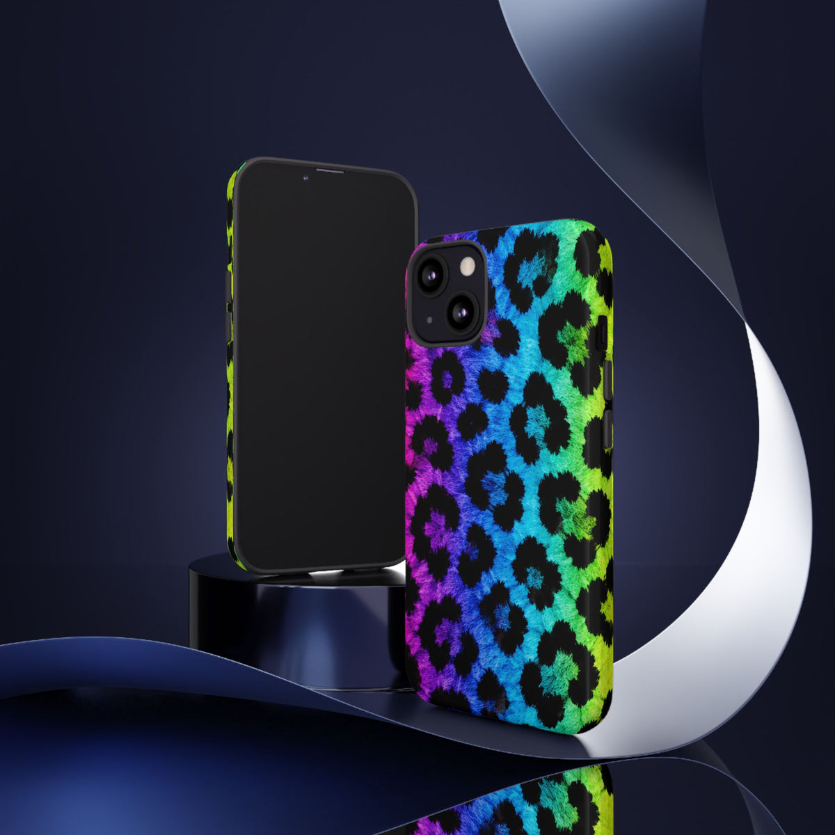 Neon Rainbow Leopard Tough Case – Colorful Animal Print Phone Cover