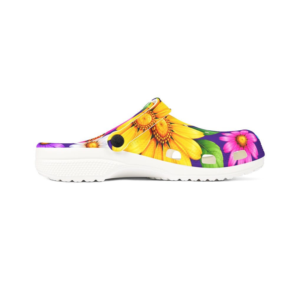 Floral EVA Foam Clogs — Bright Daisy Garden Slip-On Shoes