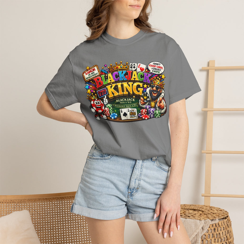 Blackjack King graphic T-shirt | Casino Playing Cards, Chips Design