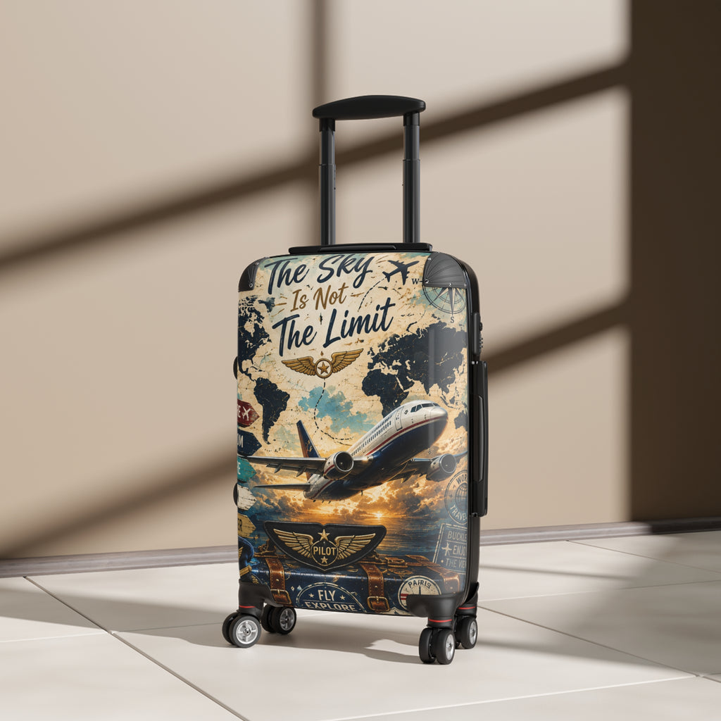 Suitcase - 'The Sky Is Not The Limit' Vintage Pilot Travel Carry-On
