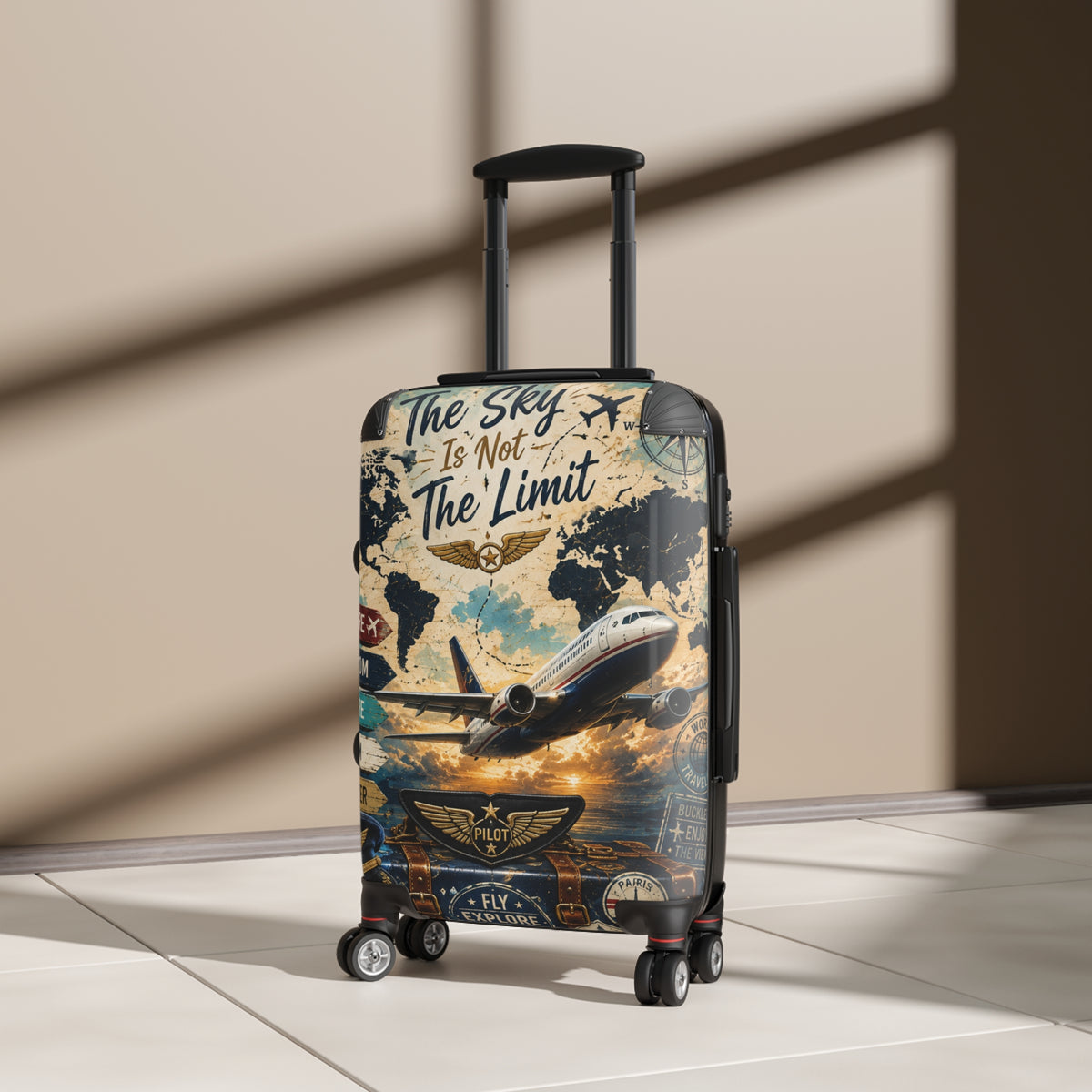 Suitcase - 'The Sky Is Not The Limit' Vintage Pilot Travel Carry-On
