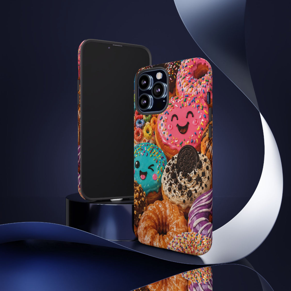 Donut Smile Tough Phone Case — Cute Colorful Desserts Protective Cover