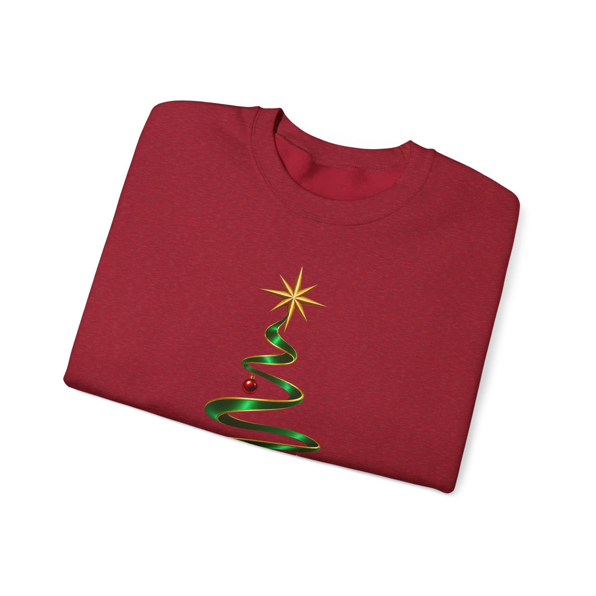 Minimal Green Ribbon Christmas Tree Sweatshirt